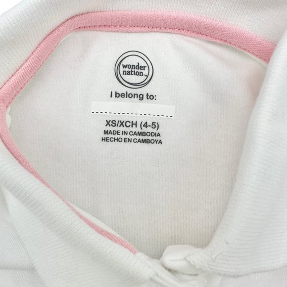 Wonder Nation Girls Uniform Short Sleeve Polo-style White XS Tagless Comfort NEW - Picture 7 of 9